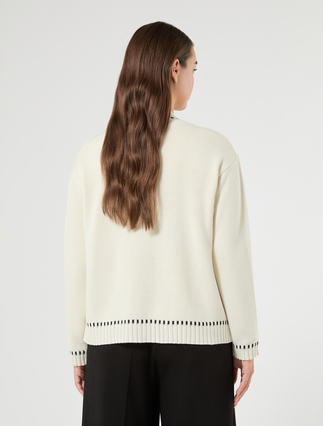 Cardigan en laine mélangée - BLANC - Marina Rinaldi - 4