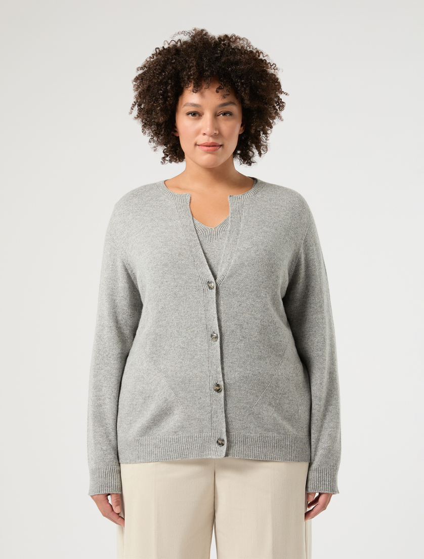 Cardigan aus Wolle und Kaschmir - HELLGRAU - Marina Rinaldi - 3