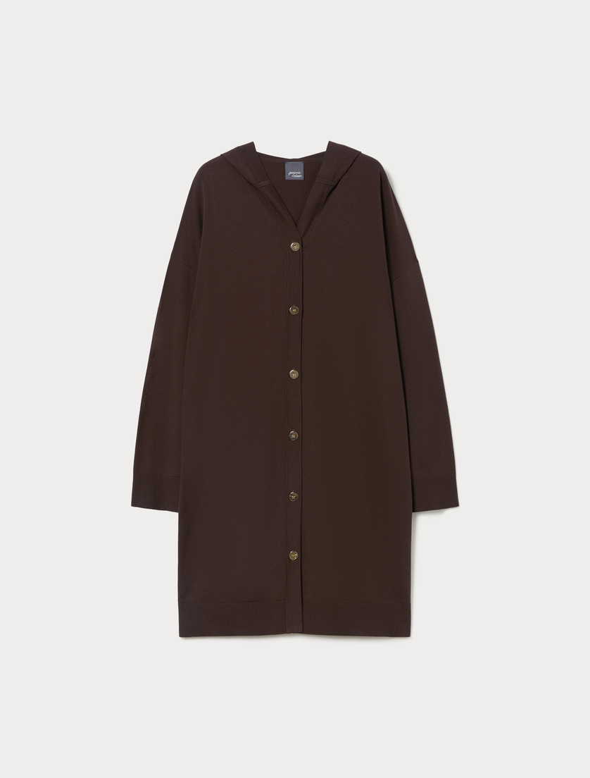 Maxi-Cardigan aus Viskose - KAKAO - Marina Rinaldi