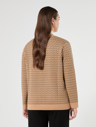 Jacquard wool-blend cardigan - CAMEL - Marina Rinaldi - 4