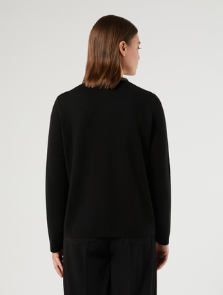 Jacquard wool-blend cardigan - BLACK - Marina Rinaldi - 4