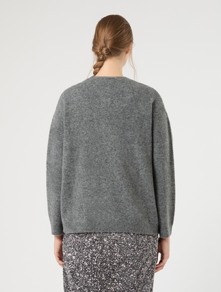 Cardigan in lana e alpaca con strass - GRIGIO MEDIO - Marina Rinaldi - 4