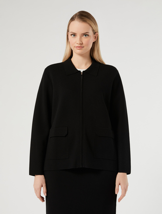 Viscose jacket - BLACK