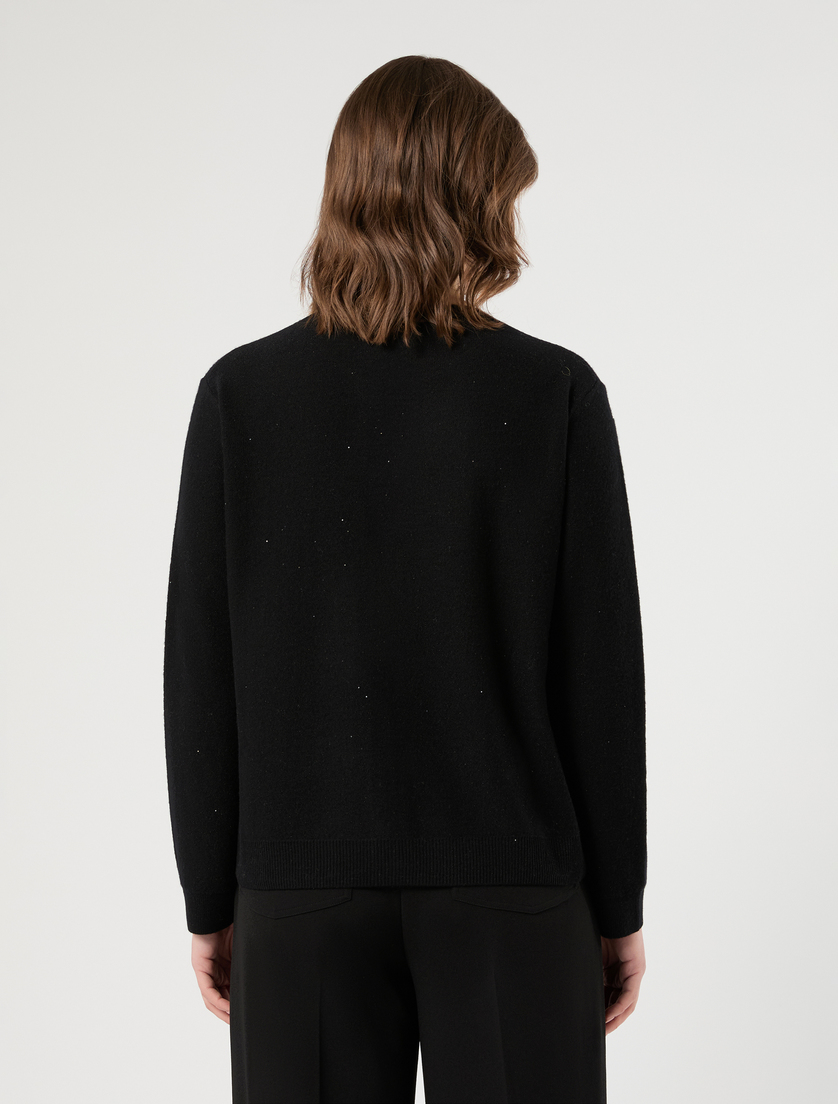 Cardigan in filato con micropaillettes - NERO - Marina Rinaldi - 4