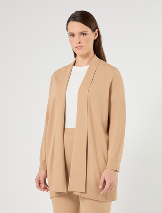 Long viscose cardigan - CAMEL