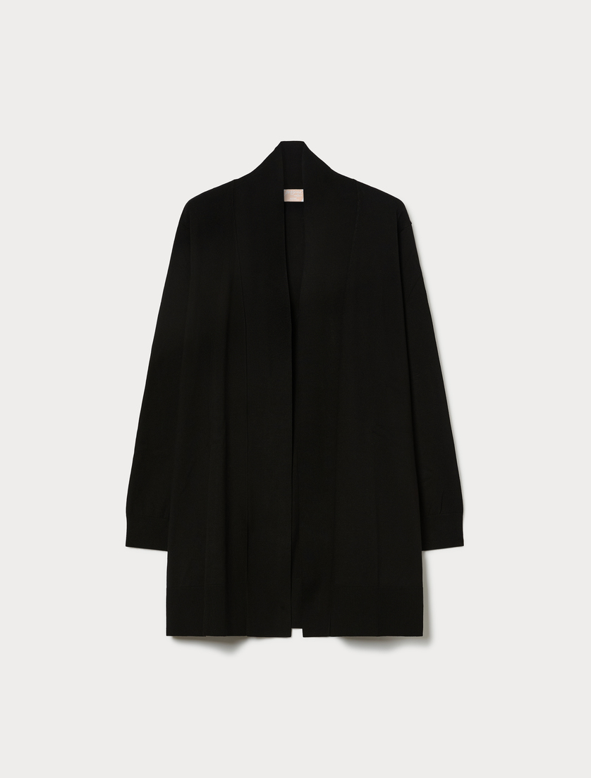 Long viscose cardigan - BLACK - Marina Rinaldi