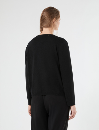 Cardigan aus Wolle mit Spitze - SCHWARZ - Marina Rinaldi - 4