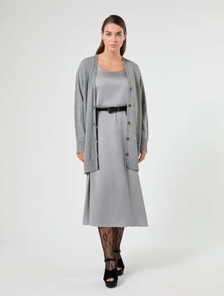 Cashmere-blend cardigan - MEDIUM GREY - Marina Rinaldi - 2