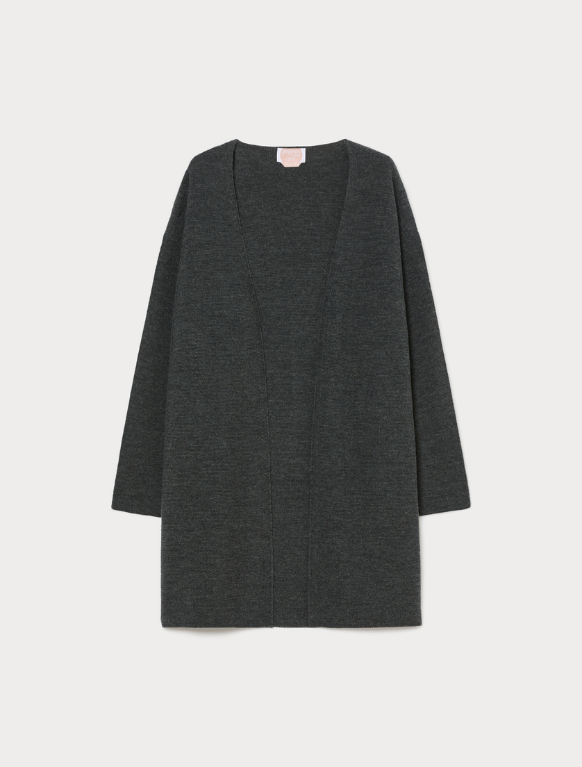 Wool-blend cardigan - DARK GREY - Marina Rinaldi