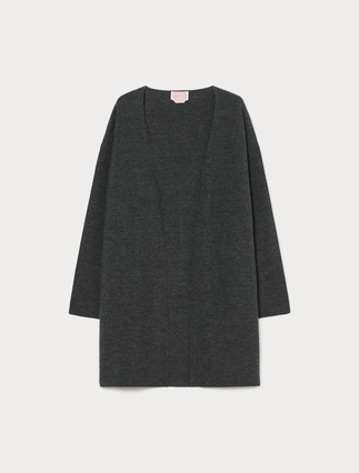 Wool-blend cardigan - DARK GREY - Marina Rinaldi - 1