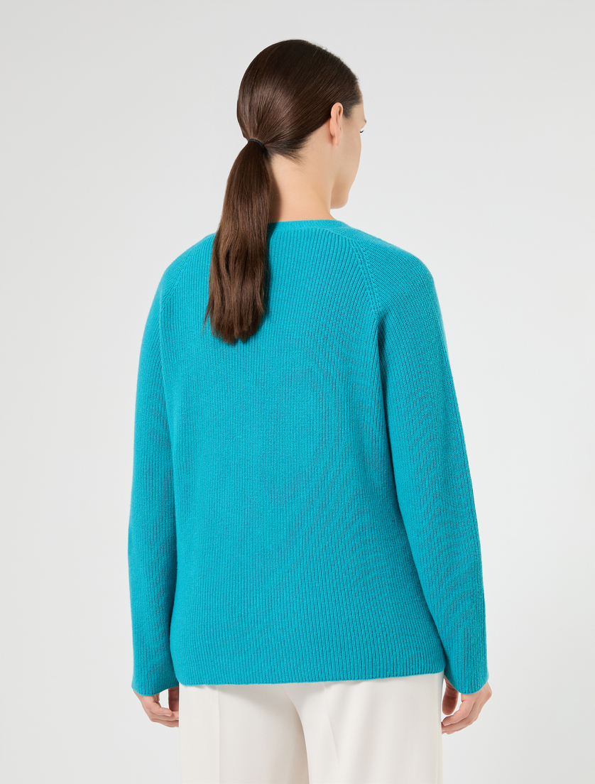 Cashmere-blend cardigan - TURQUOISE - Marina Rinaldi - 4