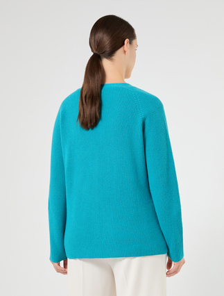 Cashmere-blend cardigan - TURQUOISE - Marina Rinaldi - 4