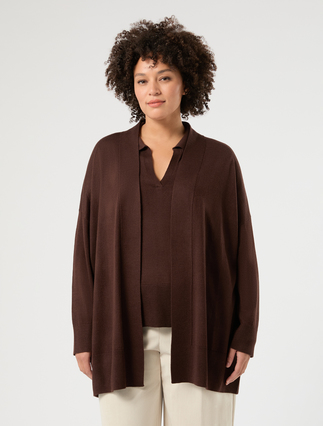Wool-blend cardigan - COCOA