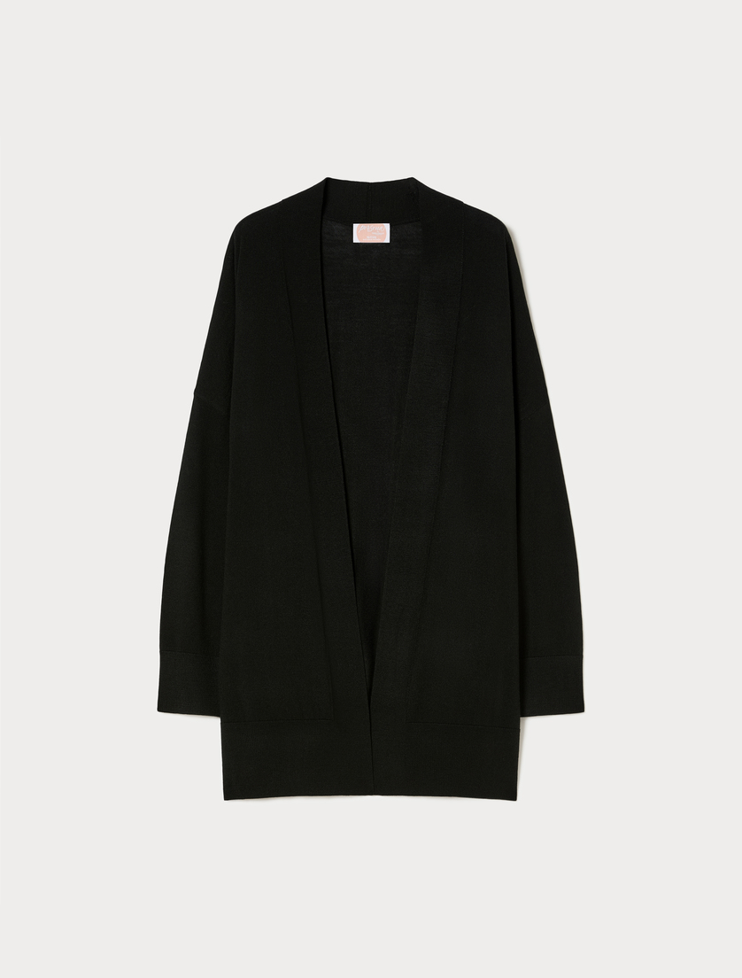 Wool-blend cardigan - BLACK - Marina Rinaldi
