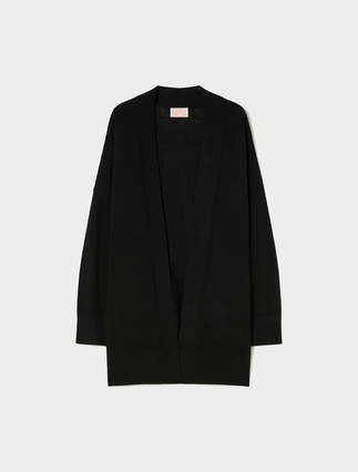 Wool-blend cardigan - BLACK - Marina Rinaldi - 1