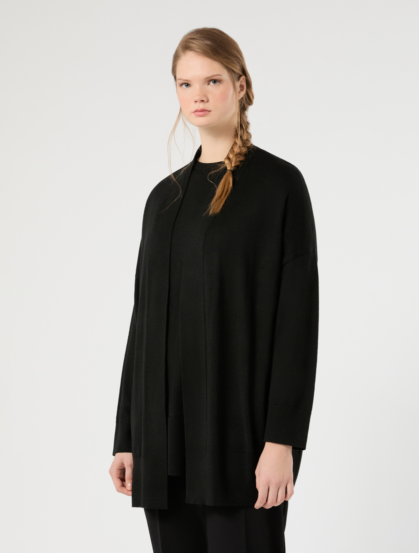 Wool-blend cardigan - BLACK - Marina Rinaldi - 3