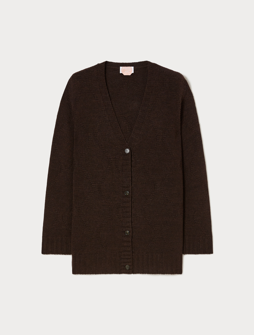 Cardigan aus Wollmischgewebe - KAKAO - Marina Rinaldi