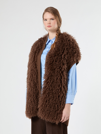Knitted waistcoat - BROWN
