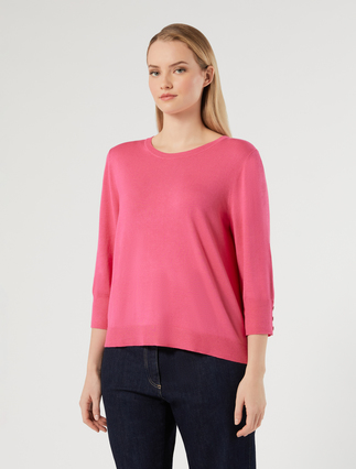 Stretch viscose sweater - RASPBERRY