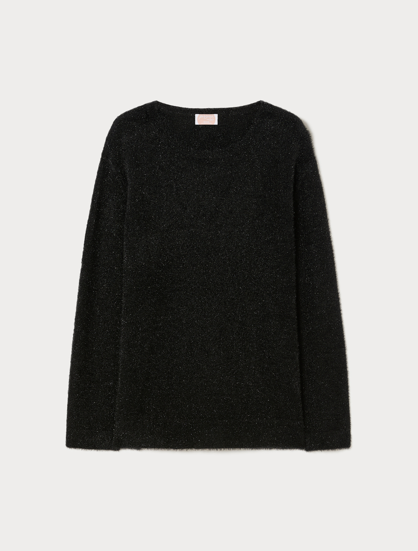 Jumper in frosted-effect yarn - BLACK - Marina Rinaldi