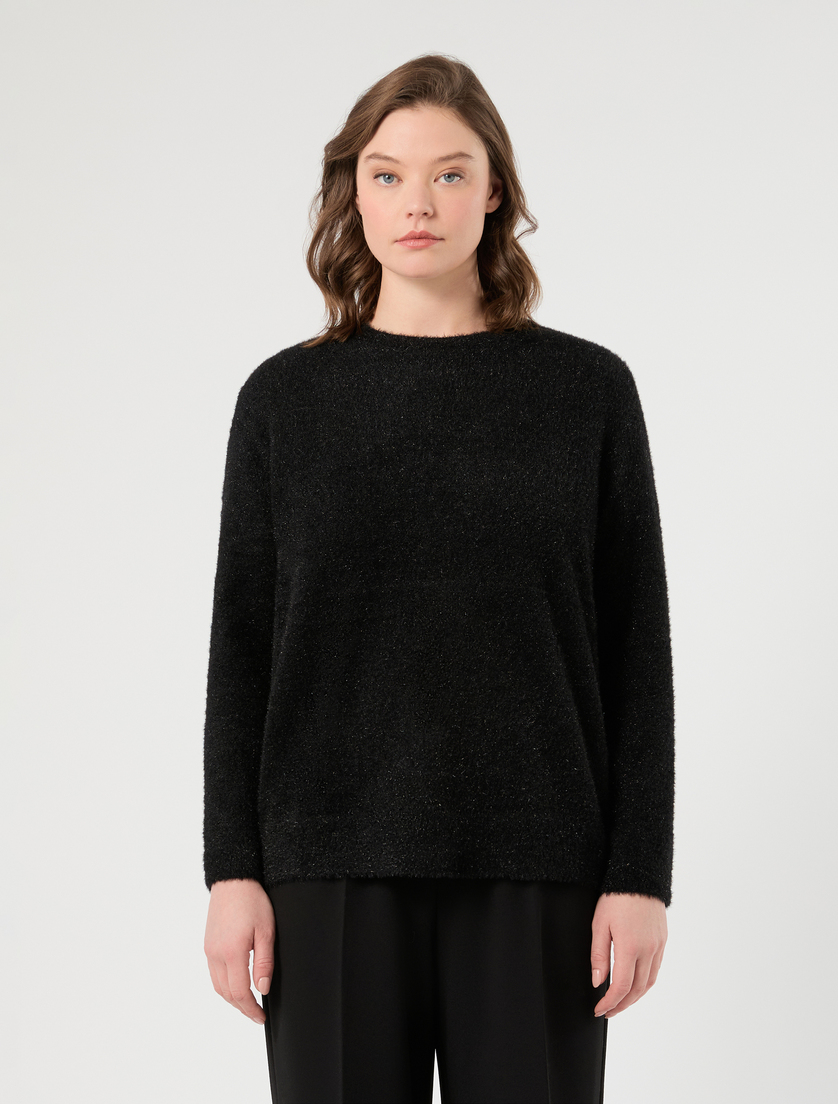 Jumper in frosted-effect yarn - BLACK - Marina Rinaldi - 3