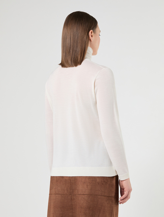 Pure wool polo-neck sweater - WHITE - Marina Rinaldi - 4