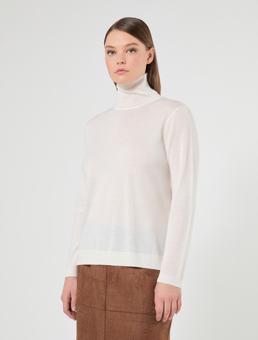 Pure wool polo-neck sweater - WHITE - Marina Rinaldi - 3