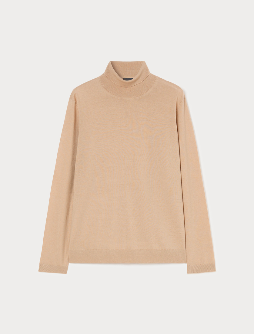 Pure wool polo-neck sweater - BEIGE - Marina Rinaldi