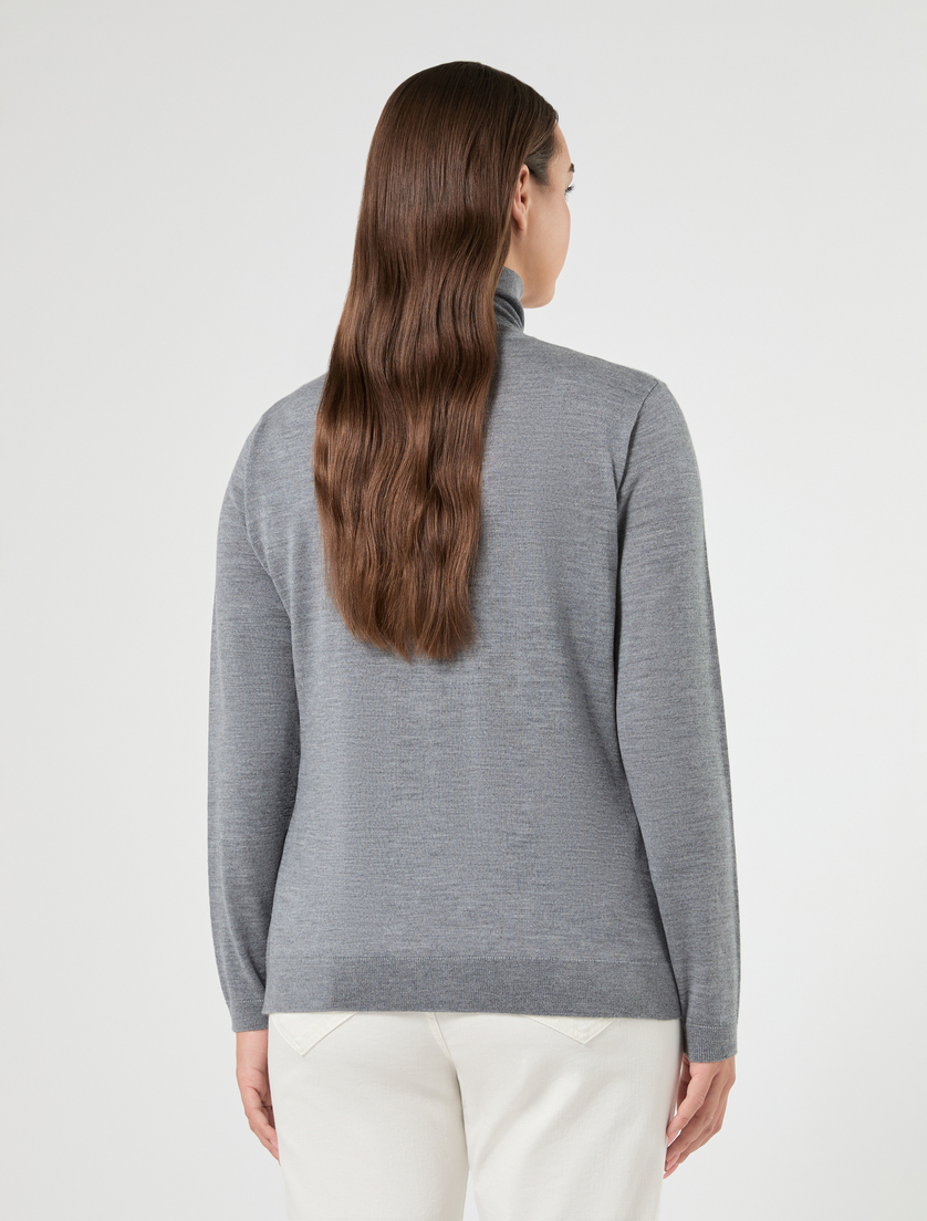 Pure wool polo-neck sweater - MEDIUM GREY - Marina Rinaldi - 4