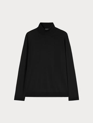 Pure wool polo-neck sweater - BLACK - Marina Rinaldi - 1