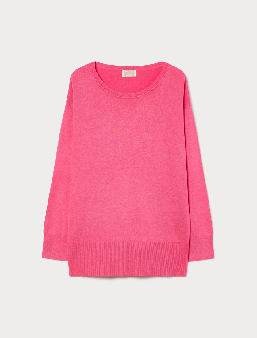 Stretch viscose sweater - RASPBERRY - Marina Rinaldi