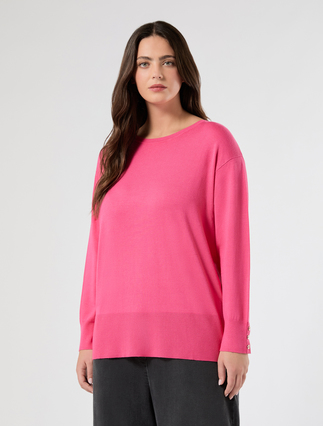 Stretch viscose sweater - RASPBERRY - Marina Rinaldi - 3