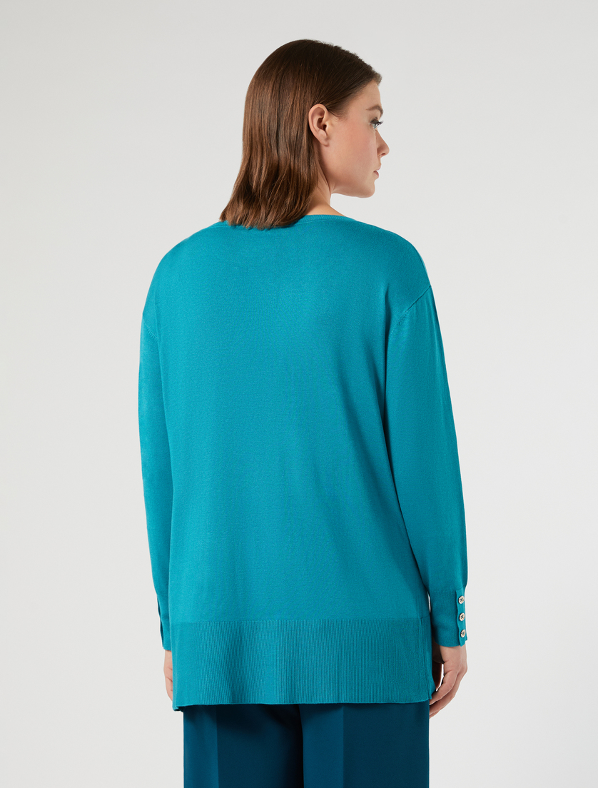 Stretch viscose sweater - TURQUOISE - Marina Rinaldi - 4
