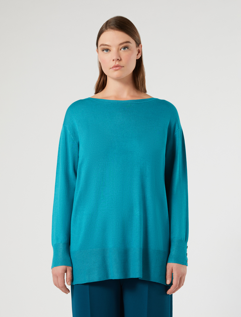Stretch viscose sweater - TURQUOISE - Marina Rinaldi - 3