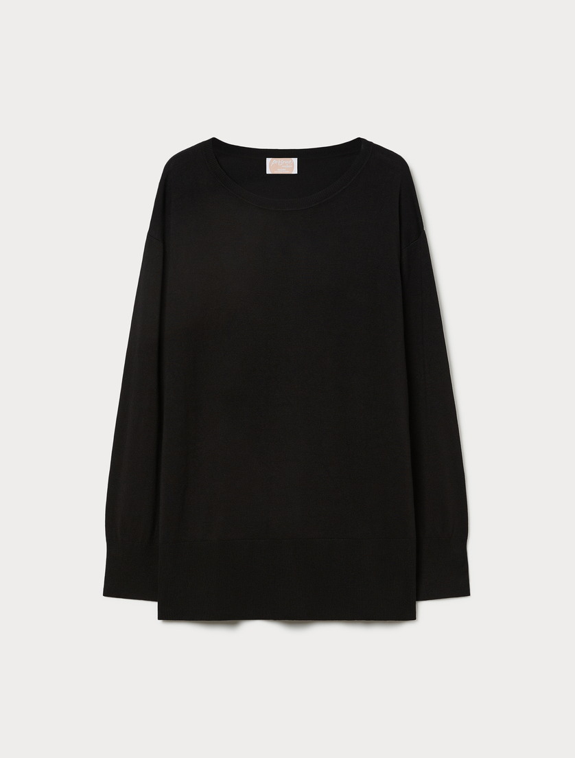 Stretch viscose sweater - BLACK - Marina Rinaldi