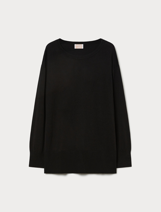 Stretch viscose sweater - BLACK - Marina Rinaldi - 1