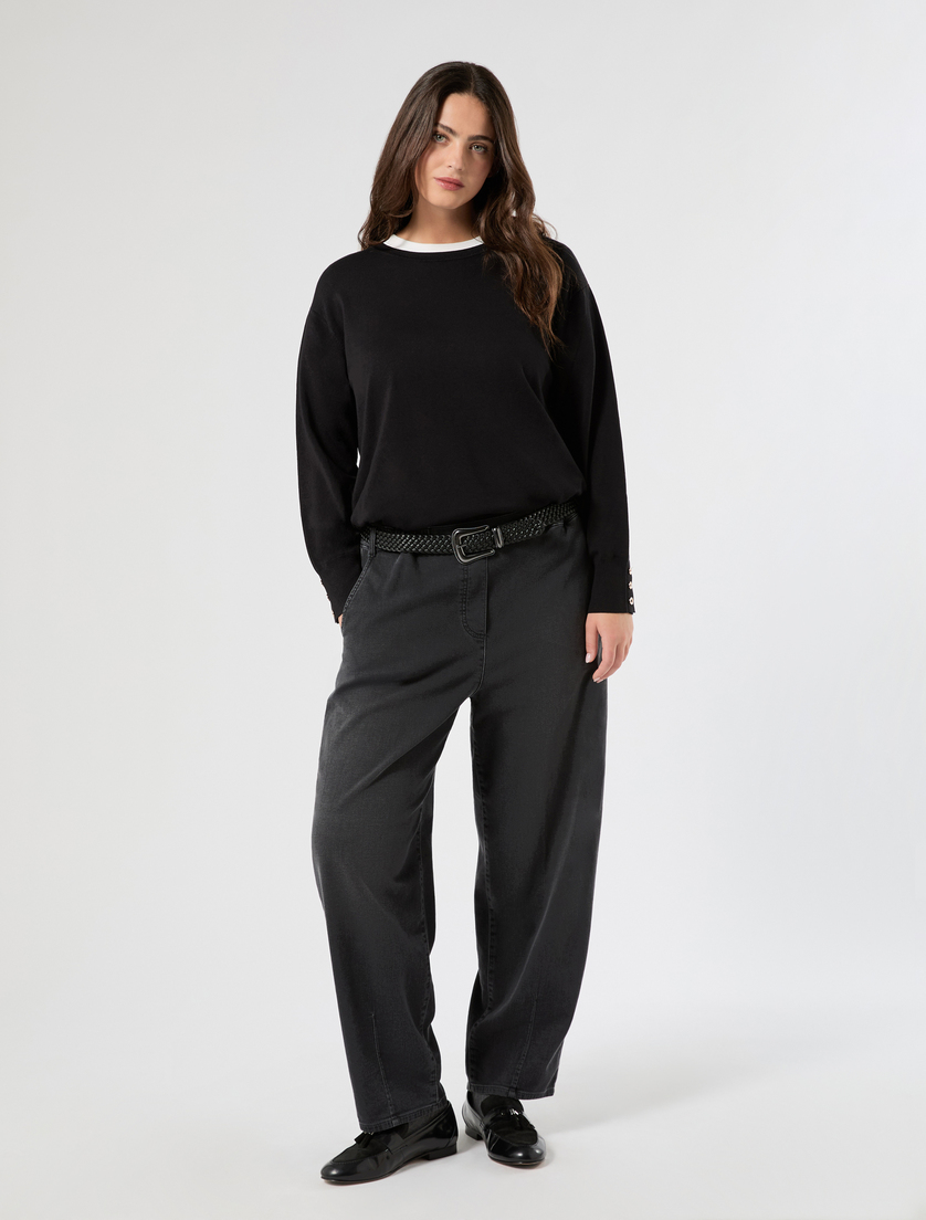 Stretch viscose sweater - BLACK - Marina Rinaldi - 2