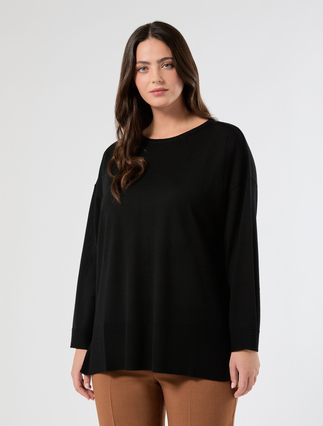 Pure wool sweater - BLACK