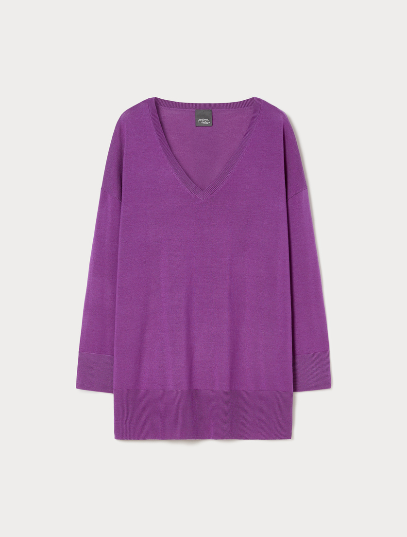 Wollpullover - DUNKEL VIOLETT - Marina Rinaldi
