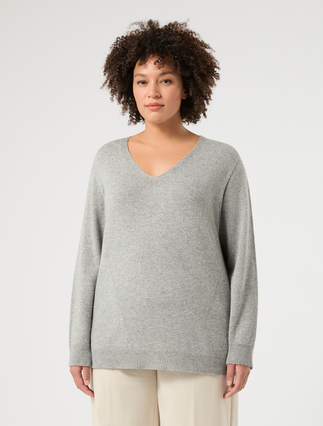 Pullover aus Wolle und Kaschmir - HELLGRAU