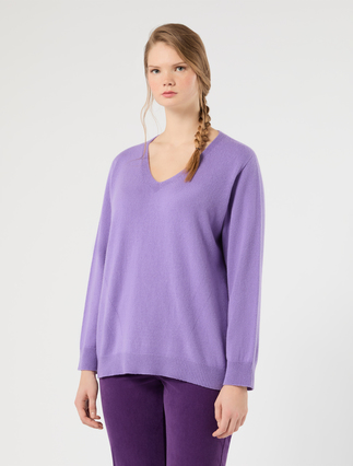 Wool and cashmere sweater - LILAC
