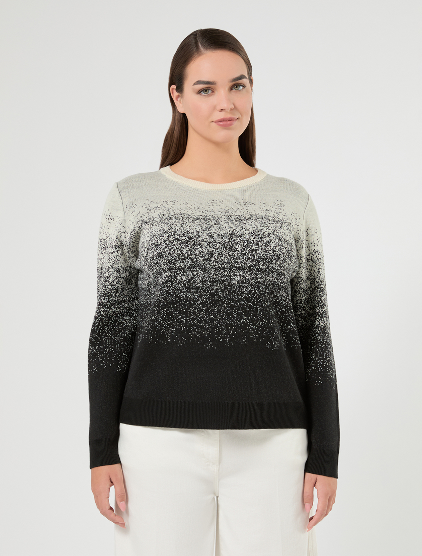 Maglia jacquard sfumata - BIANCO - Marina Rinaldi - 3