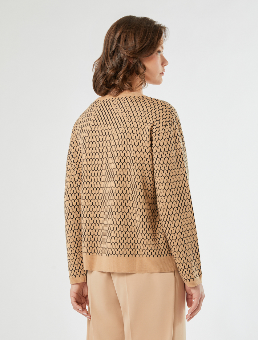 Jacquard wool-blend sweater - CAMEL - Marina Rinaldi - 4