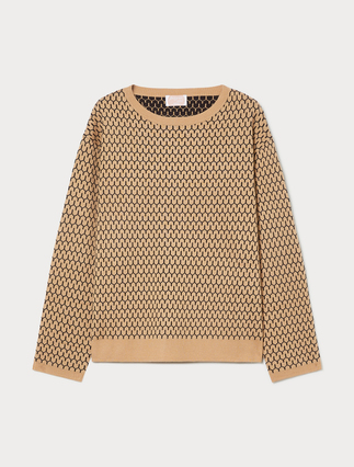 Jacquard wool-blend sweater - CAMEL - Marina Rinaldi - 1