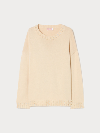 Maglia in misto cachemire con perle - ALBINO - Marina Rinaldi - 1