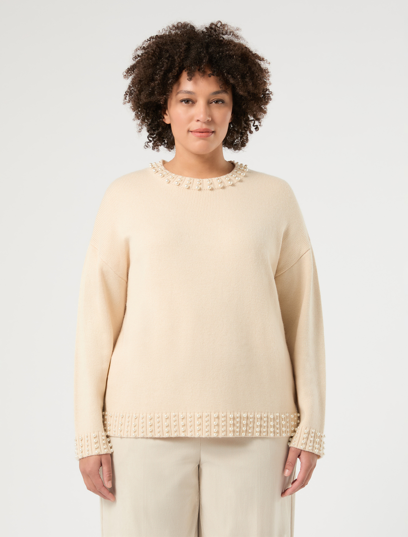 Maglia in misto cachemire con perle - ALBINO - Marina Rinaldi - 3