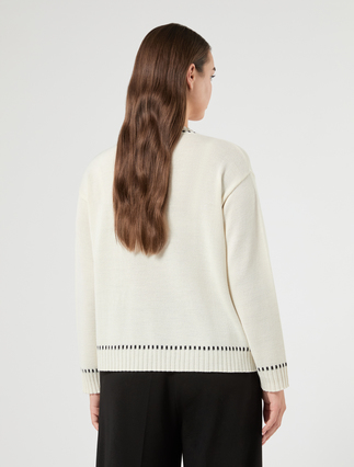 Pull en laine mélangée - BLANC - Marina Rinaldi - 4