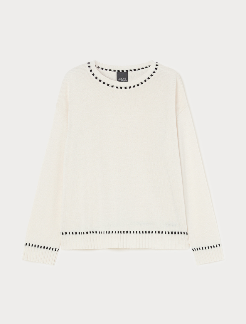 Pull en laine mélangée - BLANC - Marina Rinaldi