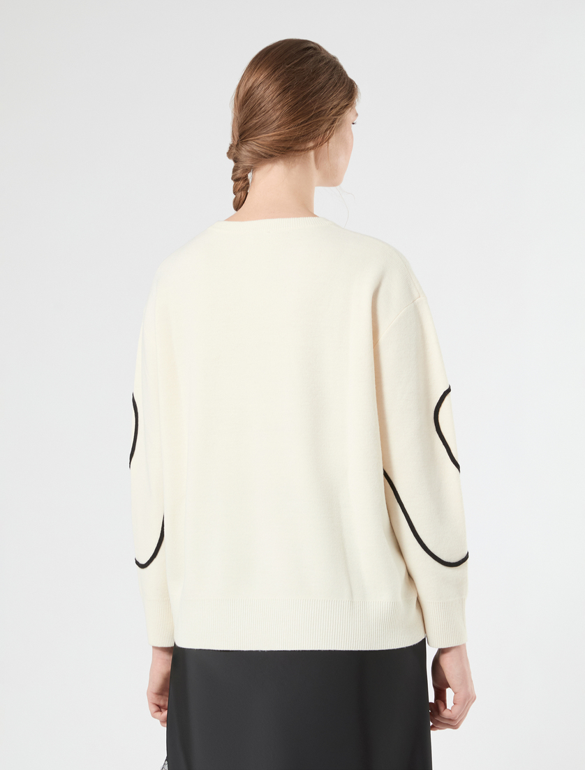 Embroidered wool-blend sweater - WHITE - Marina Rinaldi - 4