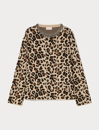 Embroidered jacquard sweater - CAMEL - Marina Rinaldi - 1